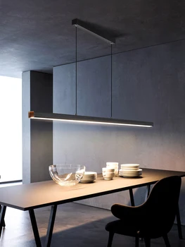  Iskandinav metal kolye ışıkları LED Modern kolye lambaları yemek oturma odası mutfak ofis Dükkanı Bar Cafe uzun şerit asılı lamba