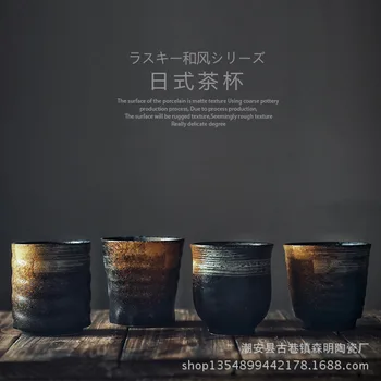 Japonya ve Güney Kore el-boyalı kaba bazı seramik porselen Japon kung fu bardak çay bir fincan kahve bardak süt fincan
