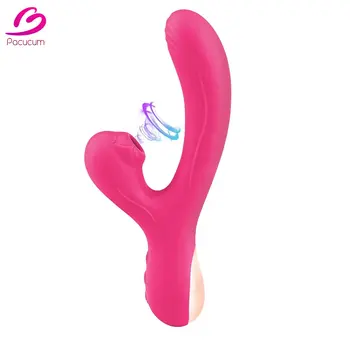  Kadın Klitoris Emme Vibratör 20 Gelişmiş Titreşim Modları Çift Başlı Vakum Stimülatörü Dildo18 Yetişkin Seks Oyuncak Emtia