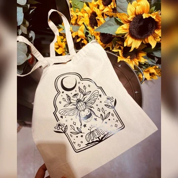  Kadın çantaları moda çanta 2022 Harajuku vintage Sanat kanvas Çanta Alışveriş Çantası estetik omuz çantaları Tote Çanta Border Collie Eko bga