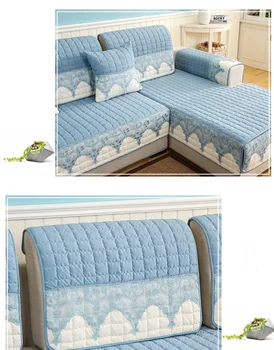  Kalın peluş kanepe kılıfı sıcak kaymaz sürgülü kapak koltuk kanepe kılıfı dantel yan kanepe havlu oturma odası dekorasyon