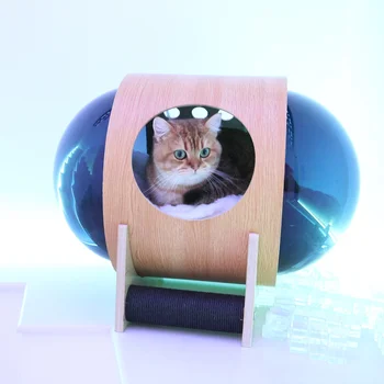  Kapsül Pet Yatak Sıcak ve Rahat Pet Yatak Kedi ve Köpek için Ahşap Kedi Mobilya Modern Kedi Evi