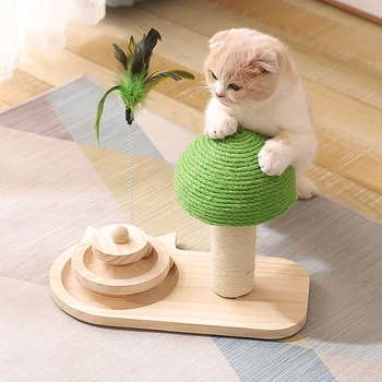  Kedi Scratcher Mantar Topu tırmalama sütunu Ağacı Oyuncak Kediler için Tırmanma Atlama Eğitim Yavru tırmalama panosu evcil hayvan Aksesuarları