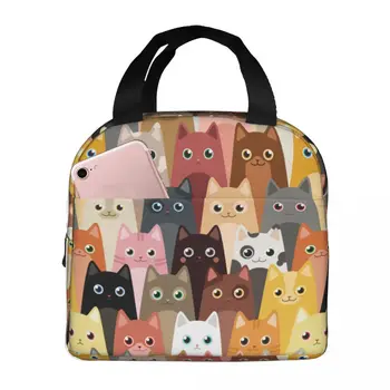  Kedi Öğle Yemeği Çantaları Taşınabilir Yalıtımlı Oxford Soğutucu Hayvan Termal Piknik yemek kabı Kadınlar Kız için