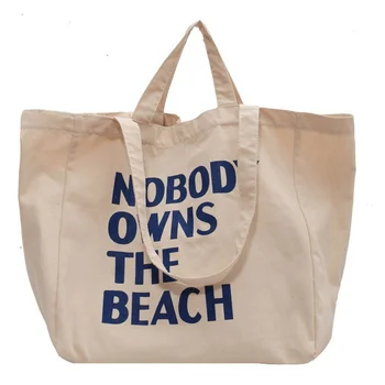  Kimse Sahibi Plaj Baskılı Kadın omuzdan askili çanta Tote Basit Çanta Beyaz Alışveriş Rahat Çanta