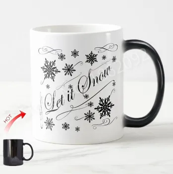  Komik Let It Snow Kara Tahta Tarzı Sihirli Kupa Klasik Merrry Noel Ev Dekor Modern Yaratıcı Noel Kupalar Çay Bardak Hediyeler