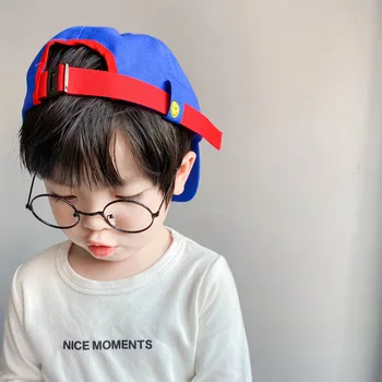  Kore Eğilim Çocuklar Beyzbol Kapaklar Kişilik Basit Düz Renk Kap Erkek Kız Rahat Mektup Ayarlanabilir Toddler Bebek Şapka