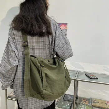  Kore rahat askılı çanta kadın 2022 yeni kanvas çanta okul çantası retro rahat omuzdan askili çanta askılı çanta