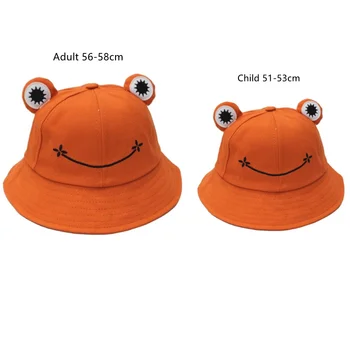  Kova şapka kurbağa yetişkin çocuk şapka kurbağa balıkçı şapka güneş şapkası çocuk fedora şapka büyük gözler kurbağa şapka sıcak tarzı