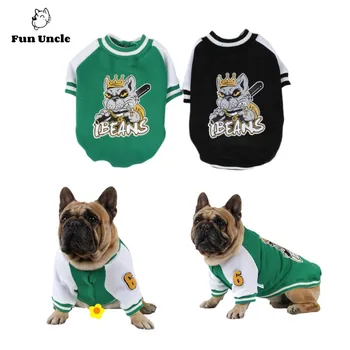  Köpek Beyzbol Üniformaları, Pet Kazak Giysileri, Artı Kadife Sıcak Kedi Bulldog Ceket Kazak Küçük Orta Köpekler İçin Kostüm Giyim