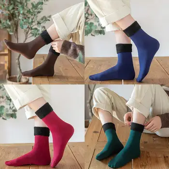  Kış Bayanlar Artı Polar Çorap Kalınlaşmak Termal Dikişsiz Renkli Tüp Çorap Kat Çorap Uyku Çorap Orta Z6g4