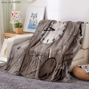  Manta de franela con estampado 3D para niños y adultos, manta de lana Retro europea, textil para el hogar, sofá