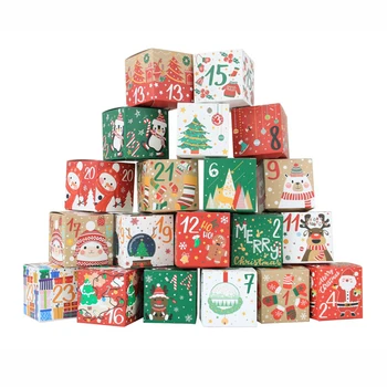  Marka Yeni Dayanıklı Çevre Dostu Noel Mezuniyet İçin şeker kutusu Noel Güvenli 1-24 Numarası 7 cm Ambalaj Şeker