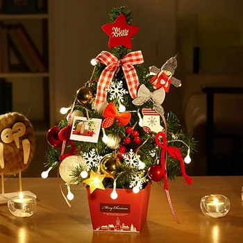  Masaüstü Mini noel ağacı ışık ile noel ağacı seti noel süslemeleri Noel ağacı ev dekorasyon yeni yıl kolye