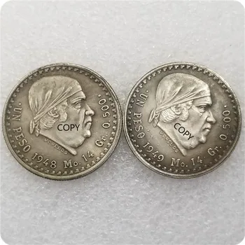  Meksika 1948,1949 1 PESO Gümüş Kaplama Hatıra Toplayıcı Sikke Hediye Şanslı Mücadelesi Coin KOPYA PARA