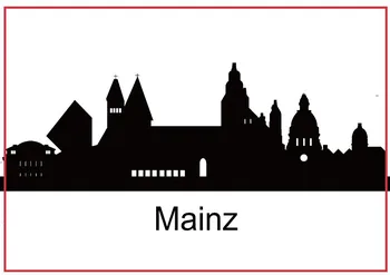  Metal Sarılmış Mıknatıslar SOUVEMAG 78 * 54 * 3mm Mainz Skyline Hatıra Buzdolabı Mıknatısları 20437