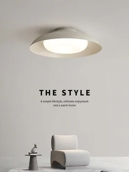  Modern beyaz Led tavan ışık iskandinav basit oturma odası yatak odası yemek odası tavan ışık kapalı yuvarlak lamba