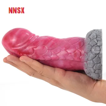  NNSX Hayvan Silikon Yapay Penis Kanlı Düzensiz Vantuz Mastürbasyon Vajina Araçları Dildosex Oyuncak 18 Yetişkin Oyuncak ManWoman İçin
