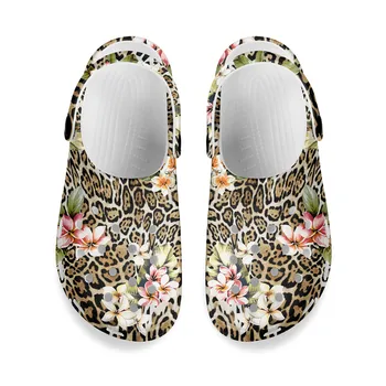  Noisydesigns erkekler plaj ışık delik sandalet ev terlik açık yaz sığ eğlence ayakkabı leopar çiçekler baskı büyük boy 48