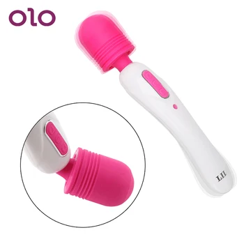  OLO G-spot Çubuk Stimülatörü Masaj Vibratörler Çift Motorlar USB Şarj Edilebilir Su Geçirmez Yetişkin Seks Oyuncakları Kadınlar için Sihirli Değnek