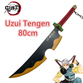  Orijinal Anime iblis avcısı Kılıç Kimetsu hiçbir Yaiba Katana Cosplay Silah Turuncu Uzui Tengen Kyoujurou Tanjirou Kılıç 80cm