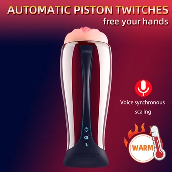 Otomatik Emme mastürbasyon kupası Glans Dayanıklılık Eğitmen Vibratör Silikon Cep Pussy Piston Yapay Vajina Seks Oyuncak Adam için