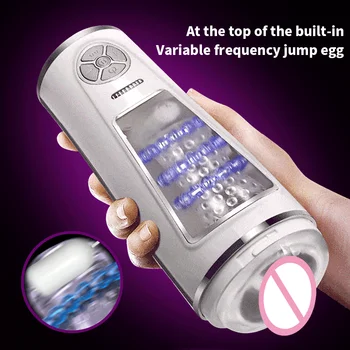  Otomatik Erkek mastürbasyon kupası Gerçek Vajinal Oral Seks İtme Titreşim Seks Makinesi Pussy Orgazm Topu masaj aletleri Yetişkin Seks Oyuncakları