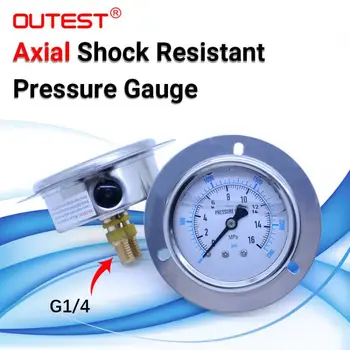 OUTEST G 1/4 Eksenel paslanmaz çelik Hava yağ su Hidrolik Basınç göstergesi İplik manometre basınç göstergesi 17 ölçüm aralığı