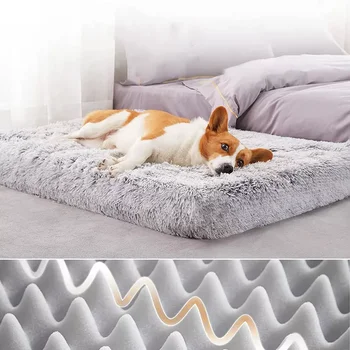  Peluş köpek yatağı Mat Kedi Yatakları Küçük Orta Büyük Köpekler için Çıkarılabilir Temizlik için Köpek Yastık Süper Yumuşak İstiridye köpek yatakları Pet Yatak