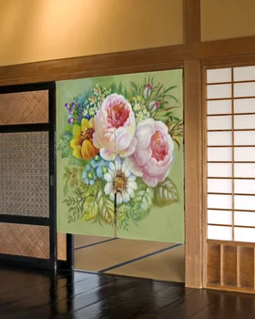 Pembe Buket Japon kapı perdesi Pamuk Keten Mutfak Kapı Perdeleri Banyo bölme kapısı Perdeler