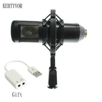  Profesyonel BM800 Kondenser KTV Mikrofon Pro Ses Stüdyosu Vokal Kayıt Mikrofon KTV Karaoke + Şok Dağı