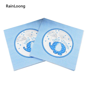  [RainLoong] Fil Bebek Duş Baskılı Kağıt Peçete Peçete Dekupaj Festas Doku Servilleta 33*33cm 1 paket