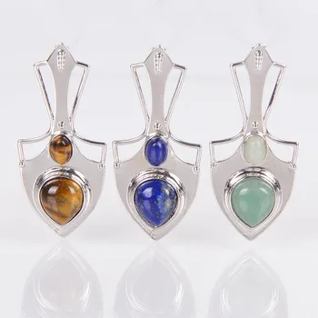  Reiki Çakra Doğal Taş Taş Pembe Kristal Kuvars Kürek Kolye ve Kolye Erkekler Kadınlar için Opal Şifa Mücevher D173A