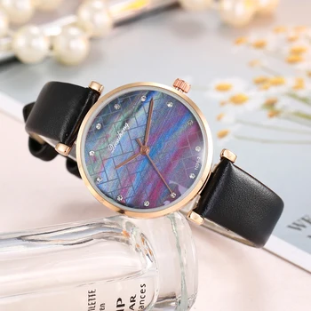  Reloj Mujer Yeni kadın Deri Kayış Saatler Moda Bayanlar Ünlü Marka quartz saat Kadın Taklidi Moda Rahat
