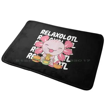  Sevimli Axolotl Sevgilisi Snaxolotl Kawaii Axolotl Gıda Tatlılar giriş kapısı paspası Banyo Paspas Halı John Frusciante Siyah Ve Beyaz Siyah