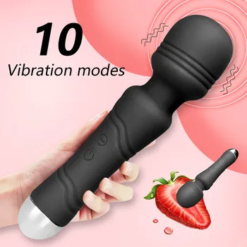  Sihirli Değnek Vibratörler Kadınlar için USB Şarj Vücut Masajı Kadın Masturbator G Noktası Klitoris Stimülatörü Yetişkin Seks Oyuncak Kadın için