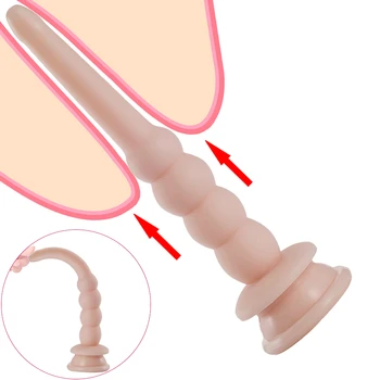  Silikon Anal Plug Güç Vantuz İle 160 / 190mm Anal Boncuk Seks Oyuncakları anal tıkacı Seks Oyuncakları Anal Boncuk Fiş Yetişkin Ürünleri