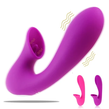  Silikon Vibratör Kadınlar için Güçlü G noktası Yapay Penis Vibratörler Dil Yalama Değnek 12 Modları ile Yetişkin Oyuncaklar Zevk Masaj aracı