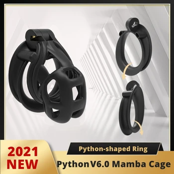  Silikon Özel İffet Cihazı Mamba Python V2.0 Cock Cage 3D Hafif Penis Halkası Cobra Yetişkin Seks Oyuncakları Erkekler İçin Eşcinsel