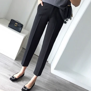  Siyah Kore Vintage Sonbahar Kadın Giyim Yüksek Bel Pantolon moda Pantolon Kızlar İçin Streetwear 2022