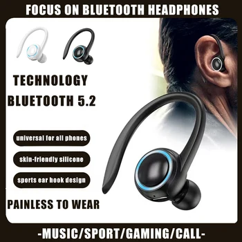  Spor Bluetooth kablosuz kulaklıklar İş Handsfree Su Geçirmez Kulak Kancası Kulaklık HiFi Stereo Müzik Oyun mikrofonlu kulaklık