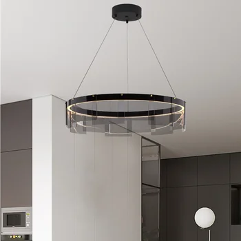  Stratos LED Avize modern cam LED ışık lüks minimalist ışık tasarımı yemek odası salonu yatak odası yüzük avize