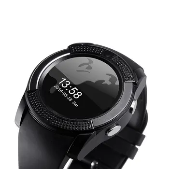  Su geçirmez akıllı saat Erkekler Kamera ile Bluetooth uyumlu Smartwatch Pedometre nabız monitörü Sım Kart Kol Saati
