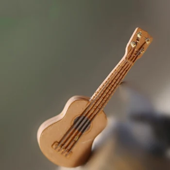  Sıcak Satış Yılbaşı Hediyeleri Çoğaltma Mini Enstrüman Süsler Minyatür Akustik Gitar Modeli Dollhouse Aksesuarları
