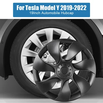  Tam Kapak teker göbeği kapağı 4 ADET Otomobil Hubcap Tesla Modeli Y 2019-2022 İçin Yedek Tekerlek Kapağı Kiti 19 İnç Araba Aksesuarları