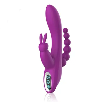  Tavşan Vibratör G-spot Ve P-spot Anal Üçlü Eğrisi 12 Fonksiyon Şarj Edilebilir Klitoris Stimülatörü Yapay Penis Seks Oyuncakları Kadınlar İçin Vibrador