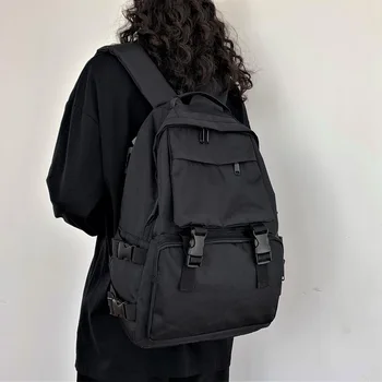 TRAVEASY 2022 Moda Siyah Sırt Çantası Kadın Büyük Kapasiteli Çanta Unisex Oxford Okul üniversite öğrencileri için sırt çantası Mochila