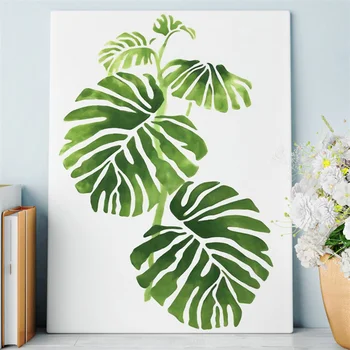  Tuval Boyama Tropikal Bitkiler Posteri Yeşil Yapraklar Dekoratif Resimler Modern Duvar Resimleri Ev Resmi Oturma Odası Dekor İçin