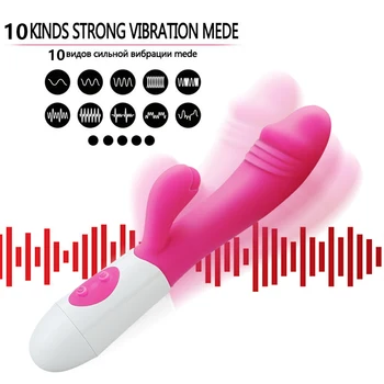  Yapay penis Tavşan Vibratör Kadınlar için Çift Titreşim Silikon Su Geçirmez Kadın Vajina Klitoris Masajı Seks Oyuncakları Kadınlar İçin
