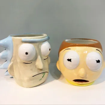  Yaratıcı 3D Yaşlı Adam Çocuk Seramik Kupa Bardak Büyük Kapasiteli Kahve Süt Kupa Porselen Benzersiz Karikatür Hediye Fincan Ofis Içme Kupa